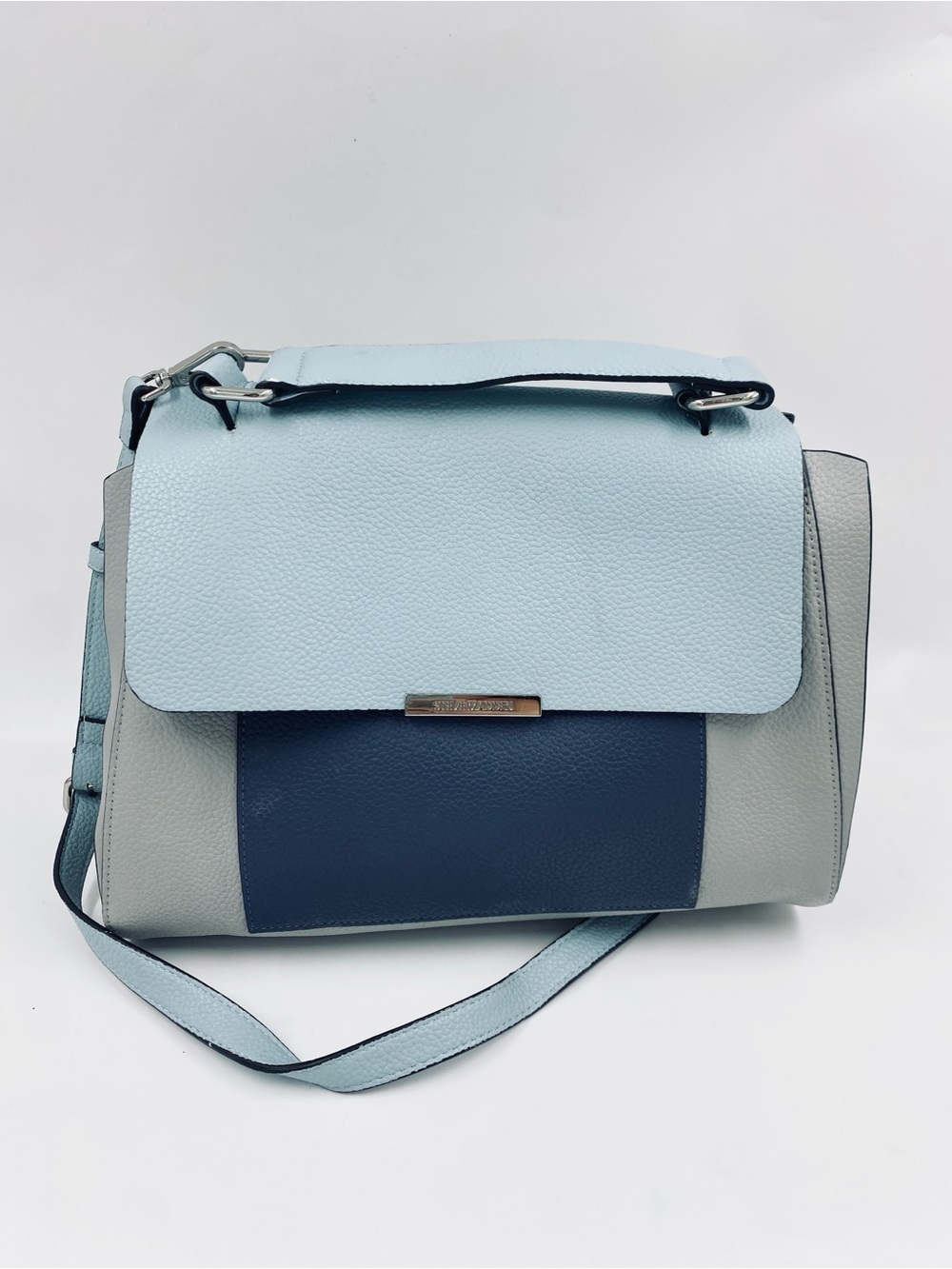 Steve Madden Satchel Crossbody Purse Bag Gray Blue